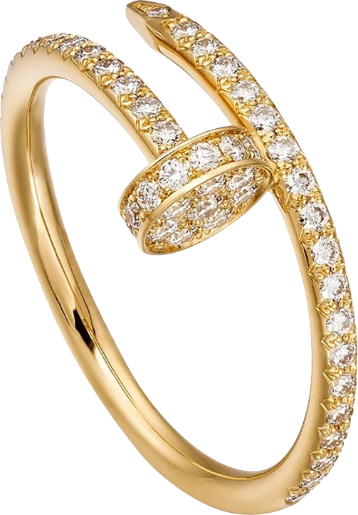 Cartier Juste un Clou ring in yellow gold set with 53 brilliant-cut diamonds