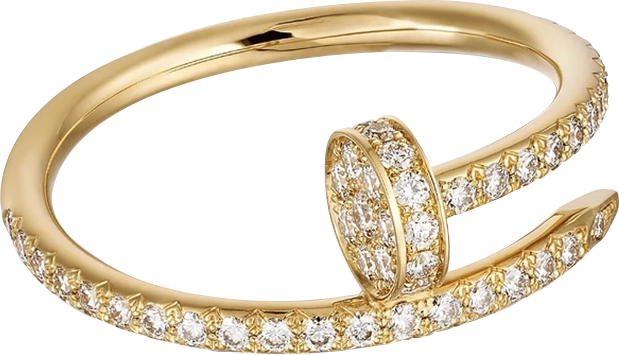 Cartier Juste un Clou ring in yellow gold set with 53 brilliant-cut diamonds (Pic2)