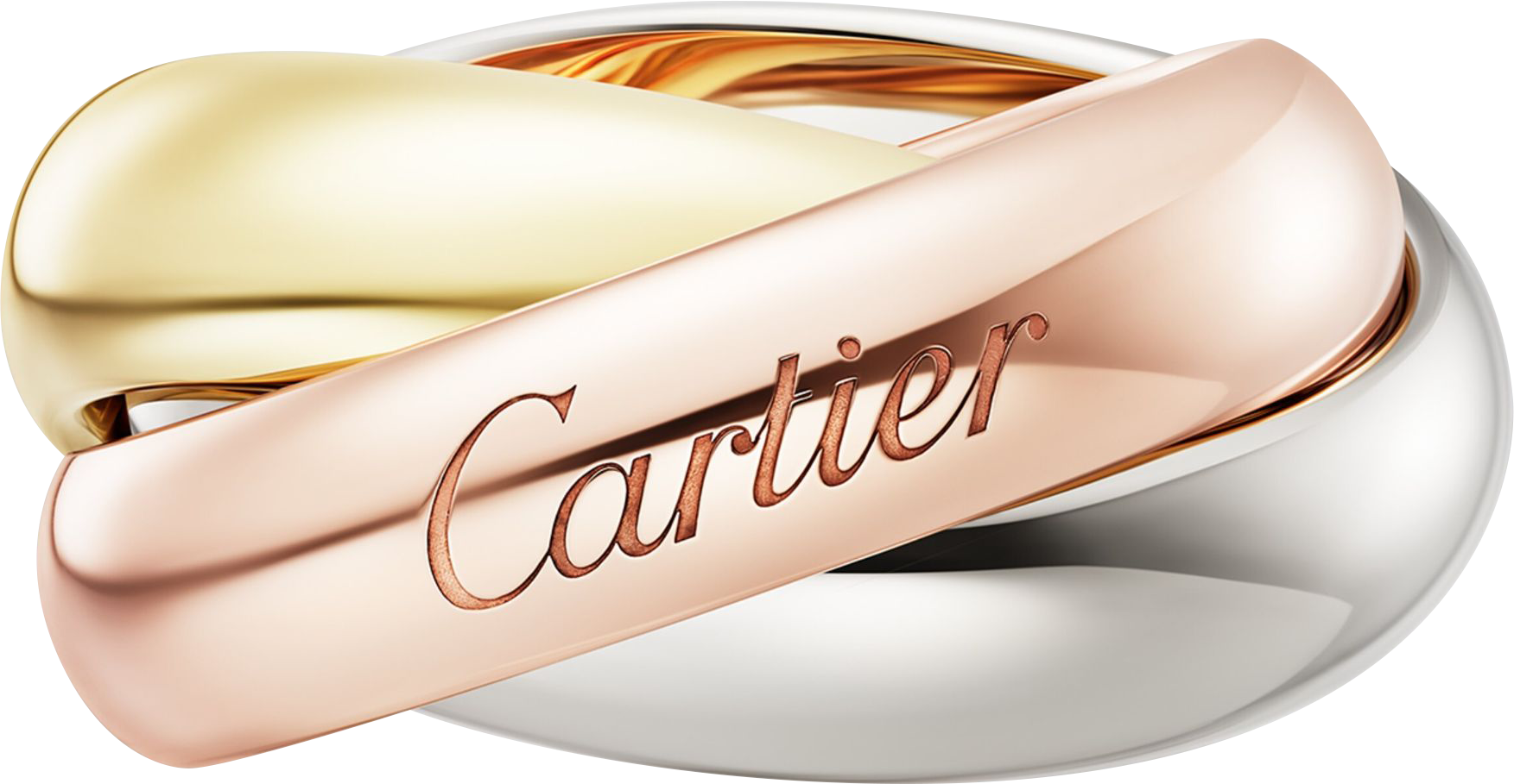 Cartier Trinity ring in white gold & rose gold