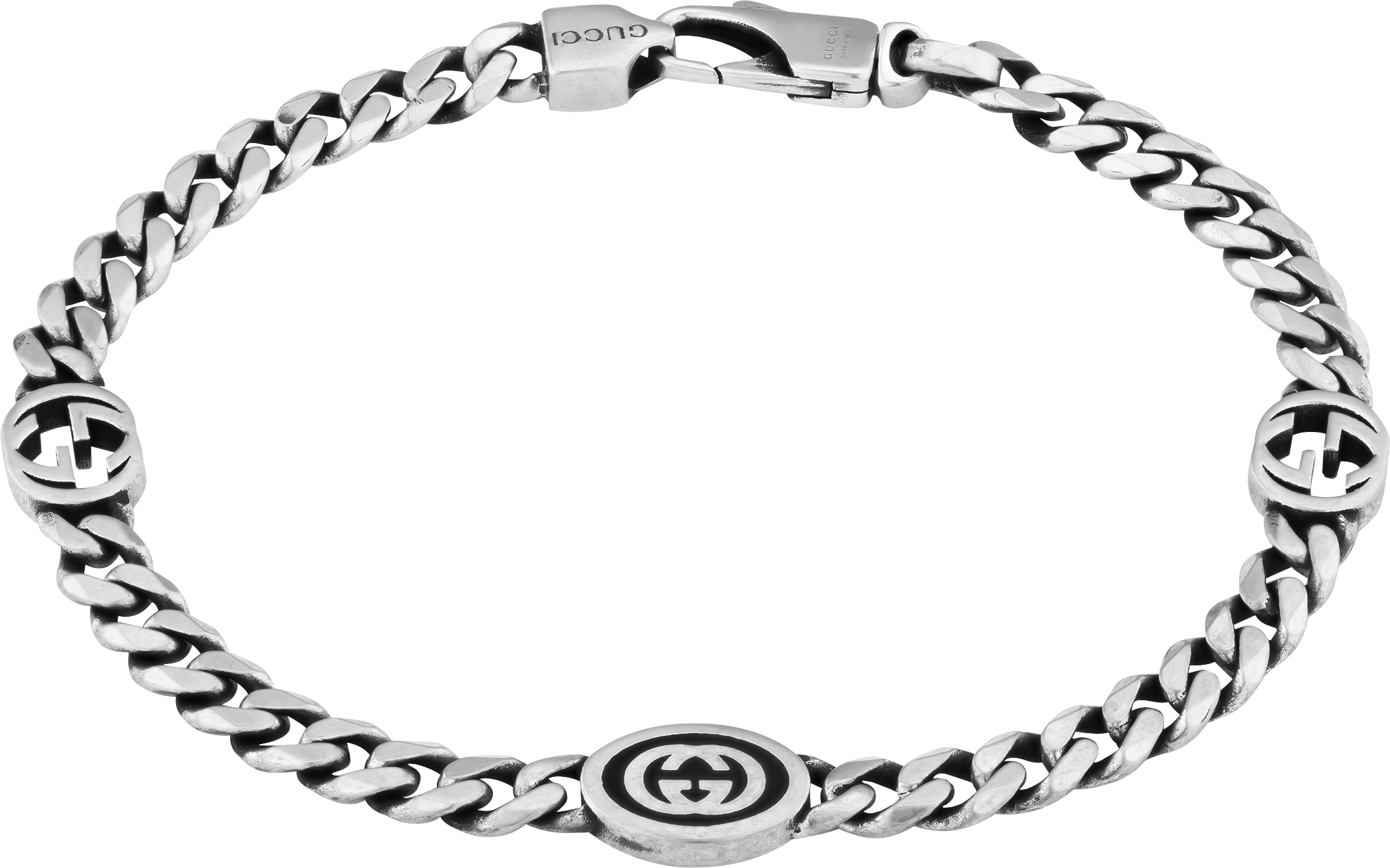 Gucci Interlocking Sterling Silver Bracelet - YBA678660001019