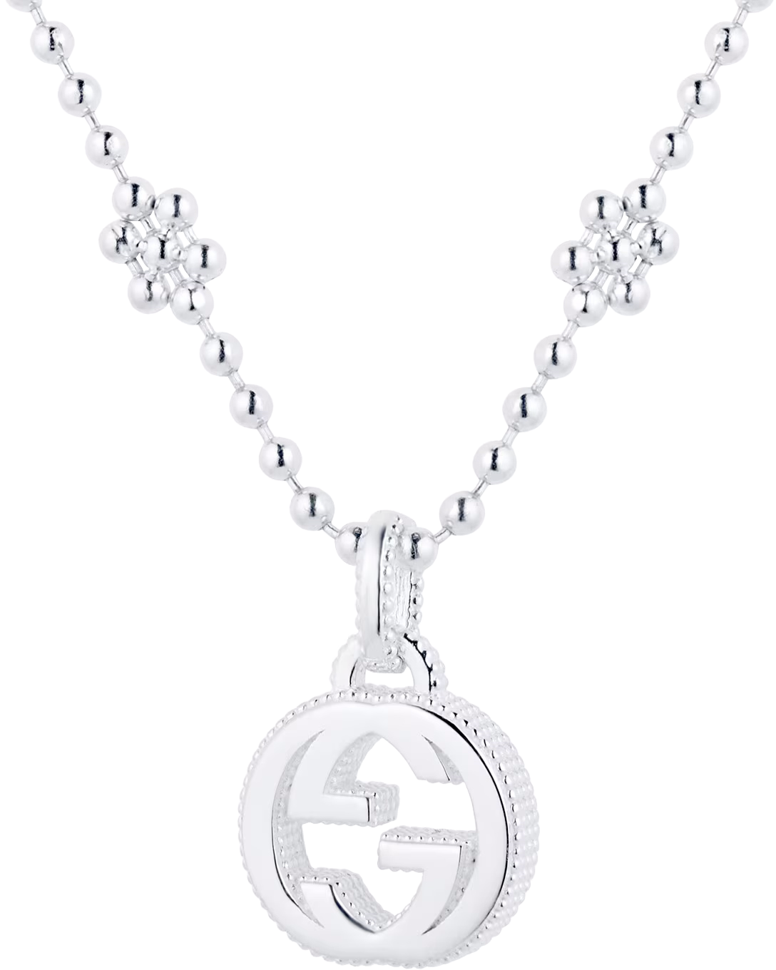 Gucci Interlocking Sterling Silver Necklace - YBB47922100100U