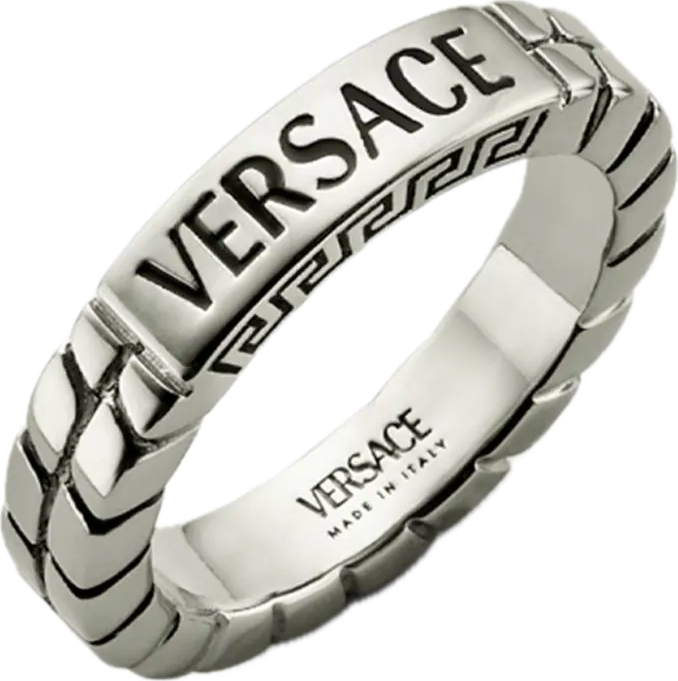 Versace logo-engraved band ring - 10152091A00620