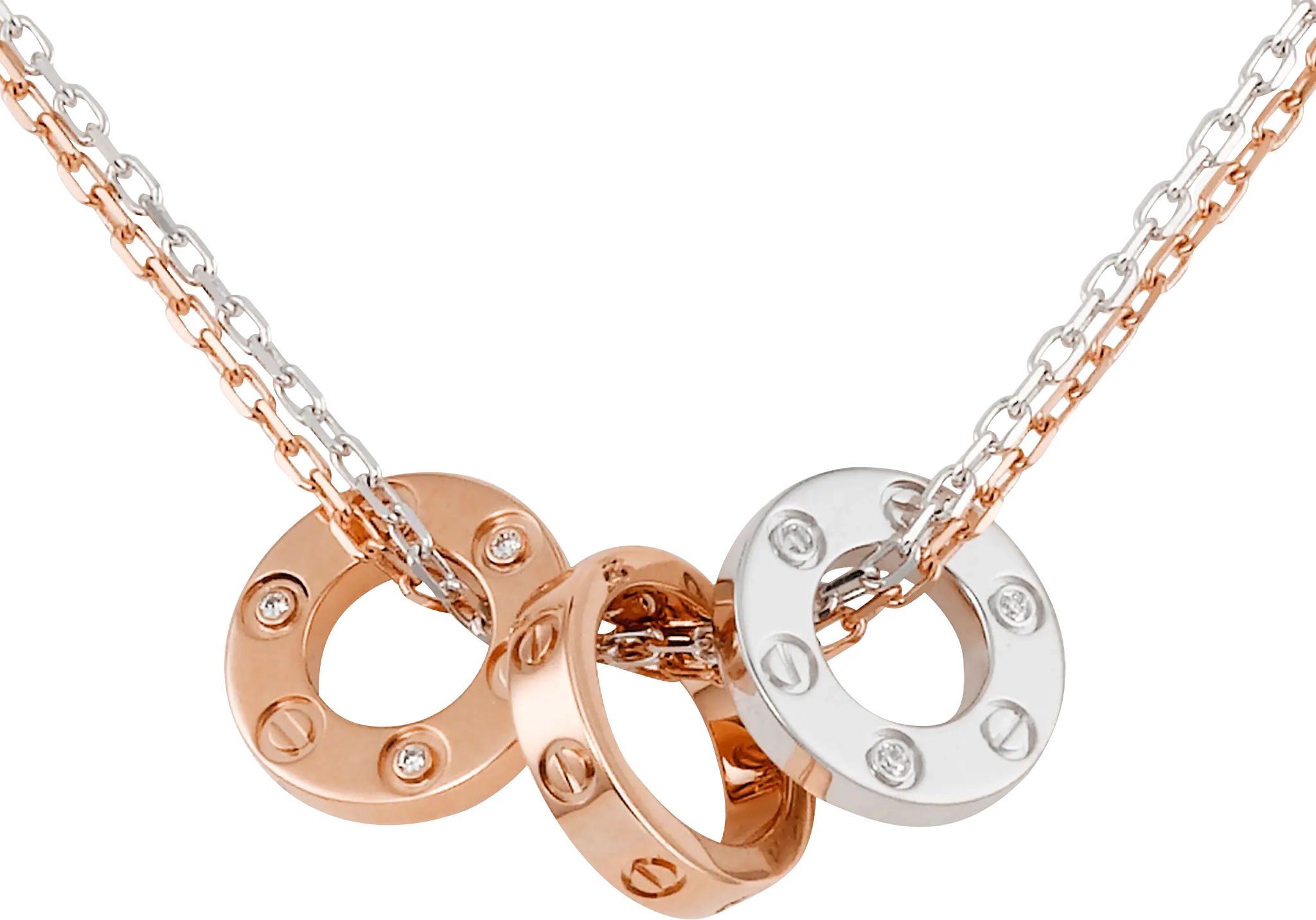 Cartier LOVE necklace, rose gold & white gold set with 6 brilliant-cut diamonds (pic2)