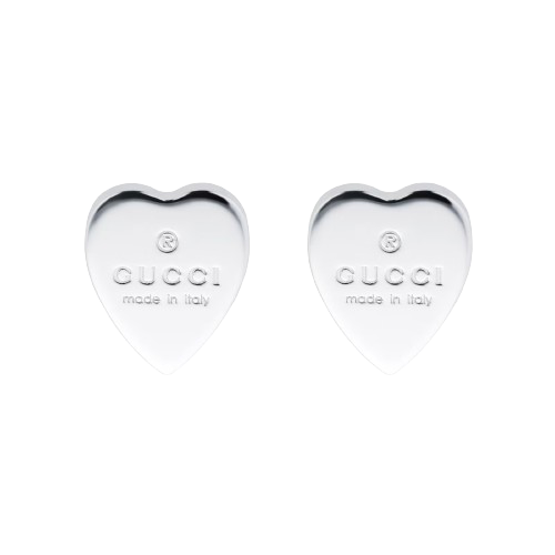 Gucci Trademark Silver Heart Earrings - YBD22399000100U